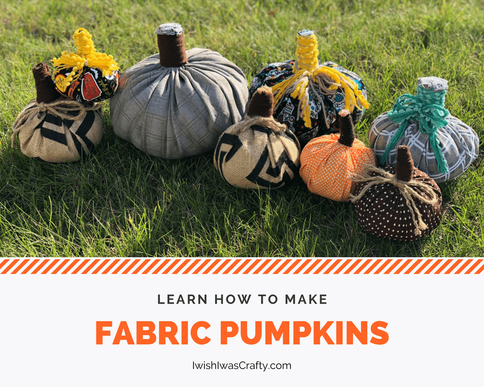 Easy steps to make fabric pumpkins with scrap cloth!