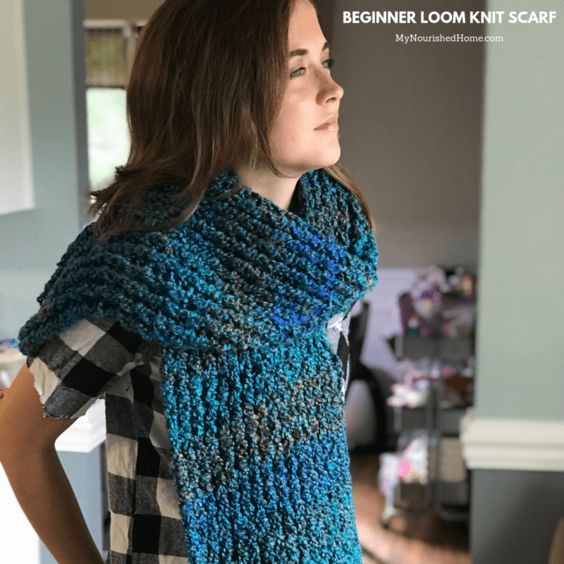 Beginner loom knit scarf