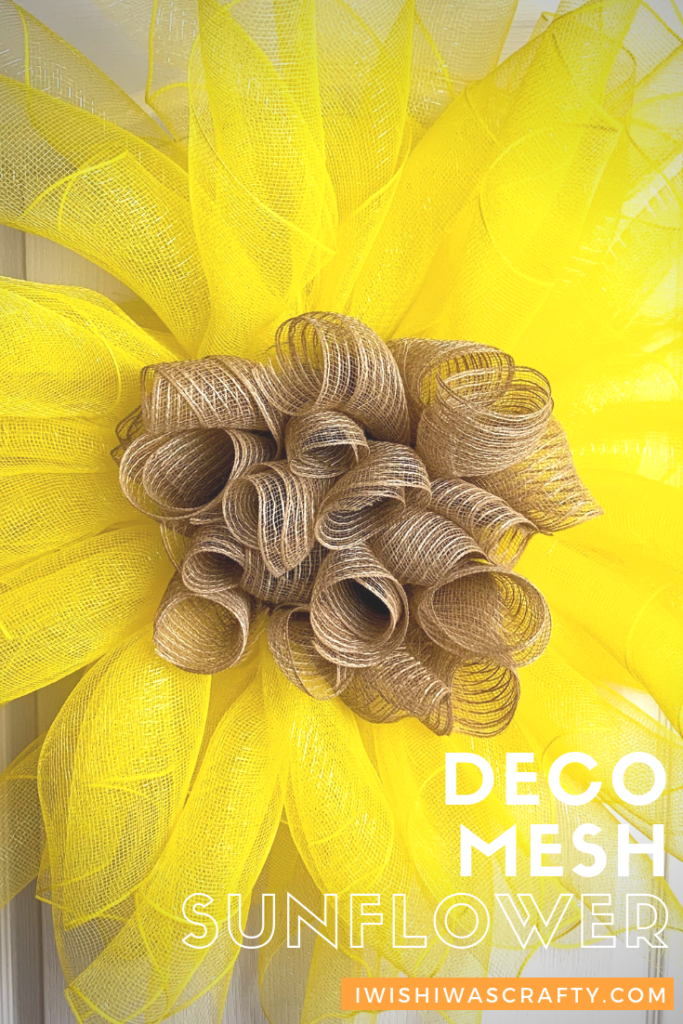 Sunflower Wall Decor with Deco Mesh