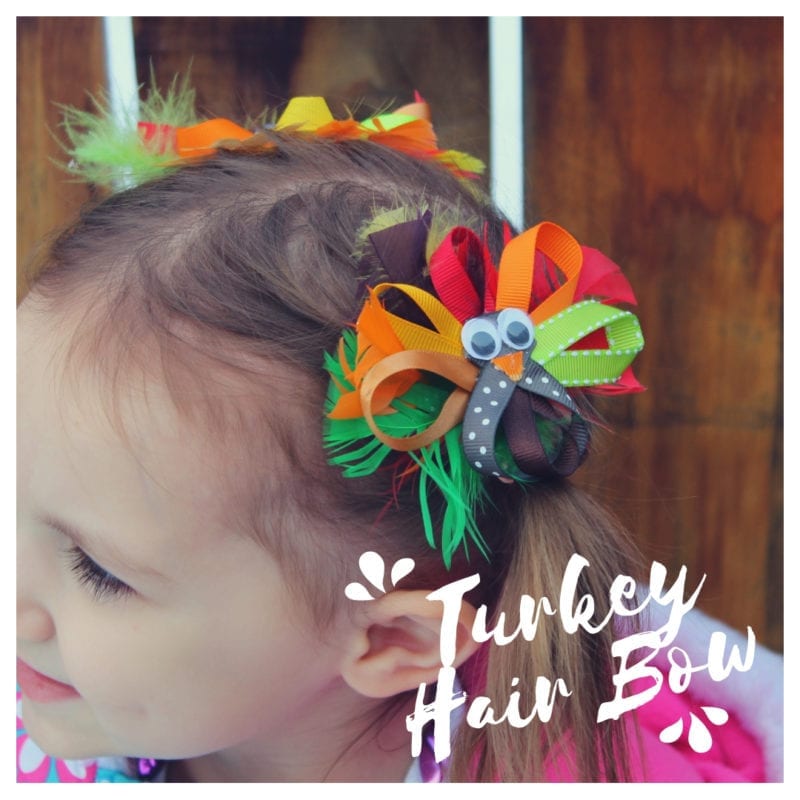 Thanksgiving Turkey Hair Bows for girls
