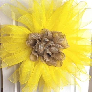 Deco mesh sunflower for little girls room