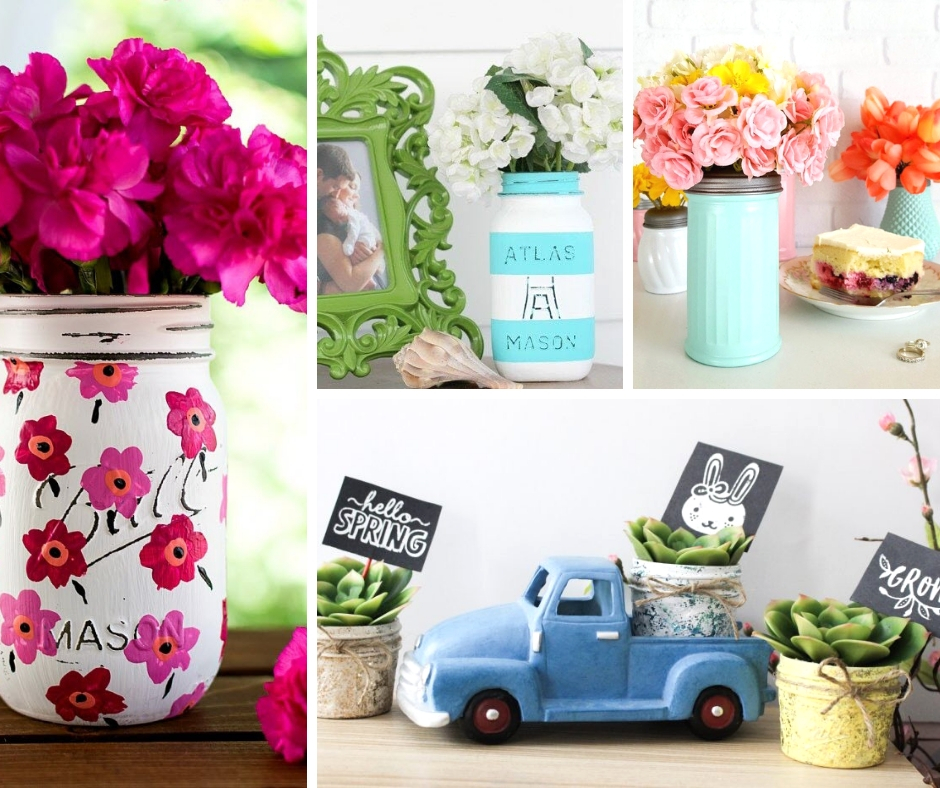 Bright, Crafty Spring Projects to try with Mason jars