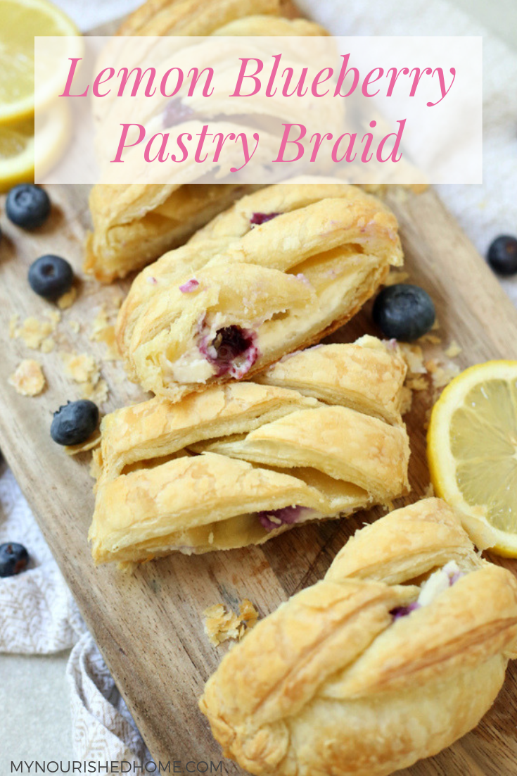 Cream cheese pastry braid with fresh blueberries