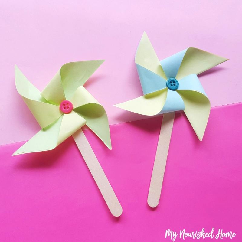 Paper Pinwheels Craft for Kids - MyNourishedHome.com