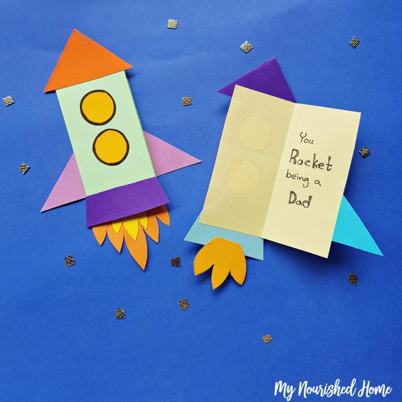 Father's Day Rocket Card Craft for Kids.