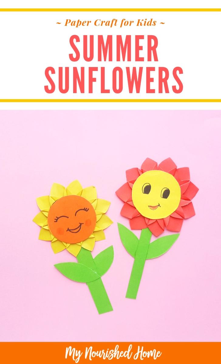 Summer Sunflowers Paper Craft for Kids - MyNourishedHome.com