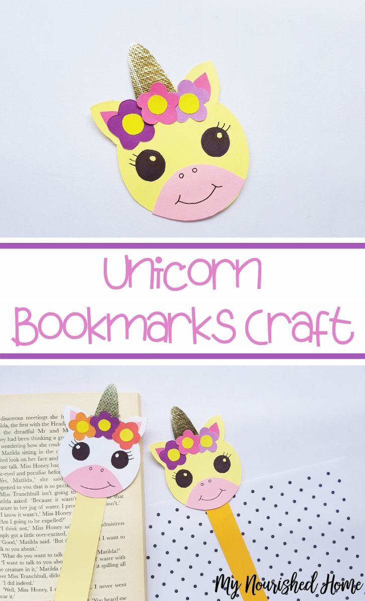 Adorable Unicorn Bookmarks Craft for Kids - MyNourishedHome.com