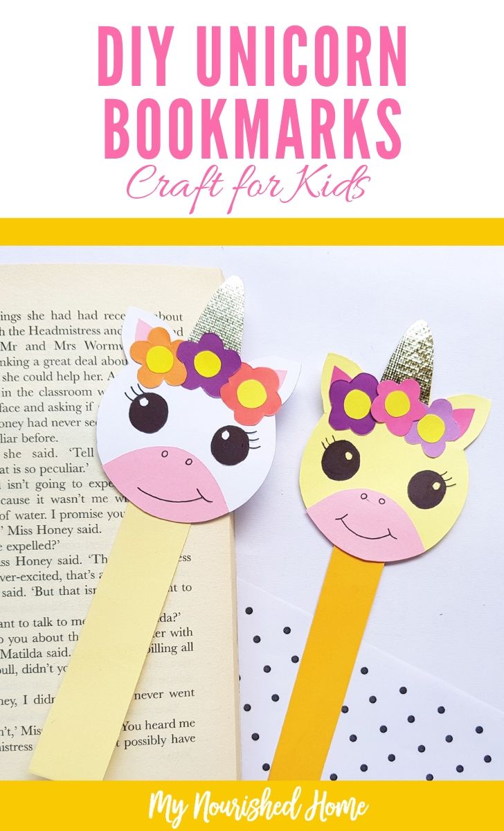 DIY Unicorn Bookmarks Craft for Kids - MyNourishedHome.com