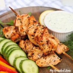 Grilled Lemon Herb Chicken Skewers - MyNourishedHome.com