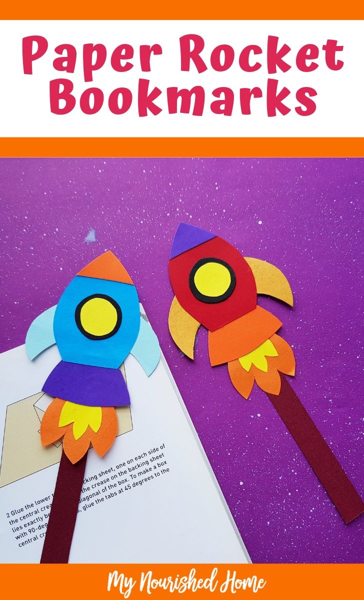 Paper Rocket Bookmarks Craft for Kids - MyNourishedHome.com