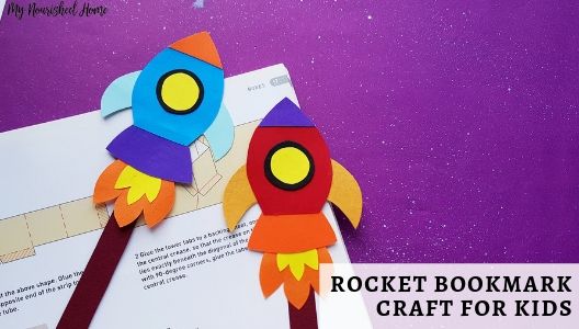 Rocket Bookmark Craft for Kids - MYNOURISHEDHOME.COM