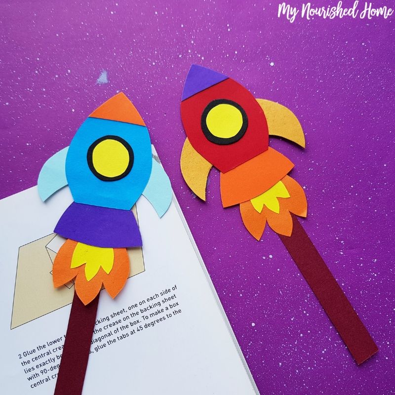 Rocket Bookmark Craft for Kids - MyNourishedHome.com
