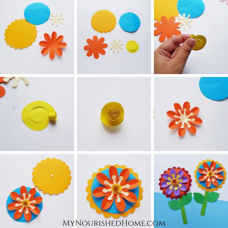 Step by Step Directions to Make a Whimsical Flower Paper Craft - MyNourishedHome.com