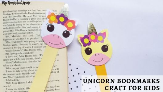 Unicorn Bookmarks Craft for Kids - MYNOURISHEDHOME.COM