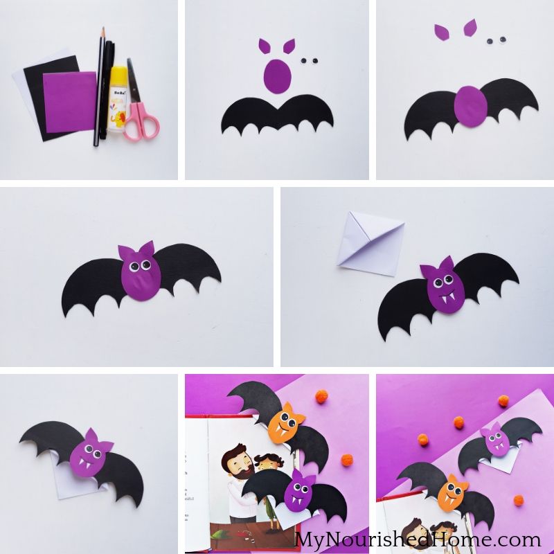 Bat Bookmarks Step by Step Instructions - MyNourishedHome.com
