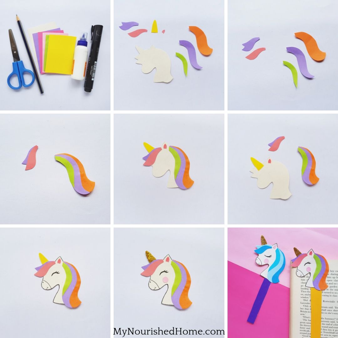 How to Make a Unicorn Bookmark - MyNourishedHome.com