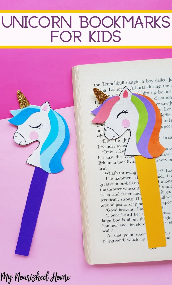 Unicorn Bookmarks for Kids - MyNourishedHome.com