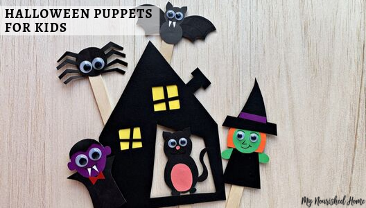 Make paper Halloween Puppets