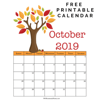 FREE PRINTABLE October 2019 Calendar