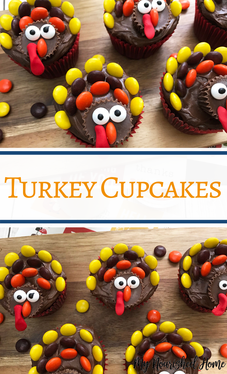 How to decorate Turkey Cupcakes with candy you get from the grocery store!