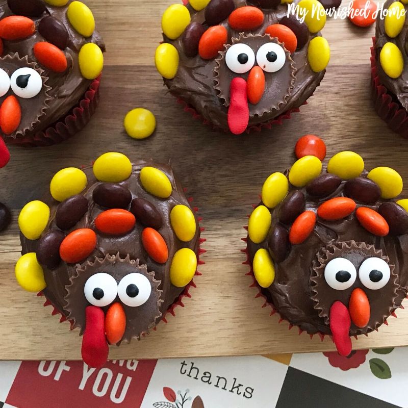 Treat them to some amazing creative desserts that they won't be able to resist. Creative Desserts For Thanksgiving - Thanksgiving Turkey Cupcakes My Nourished Home