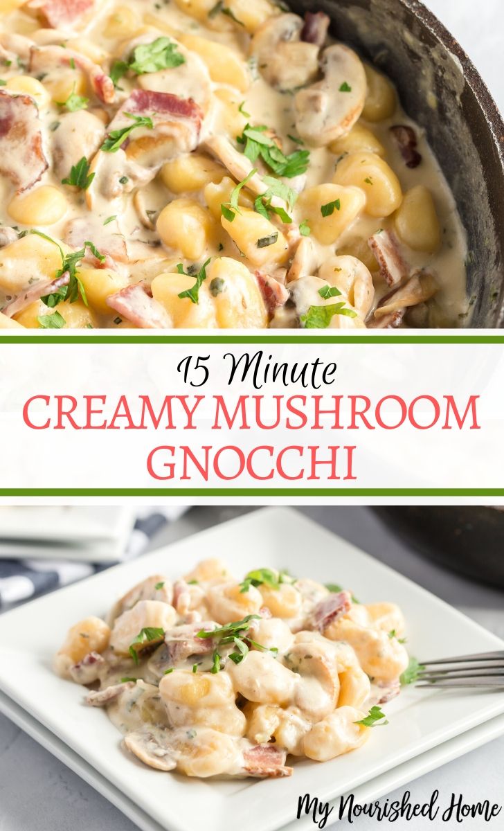 Mushroom Gnocchi dish that is perfect for weeknight cooking!