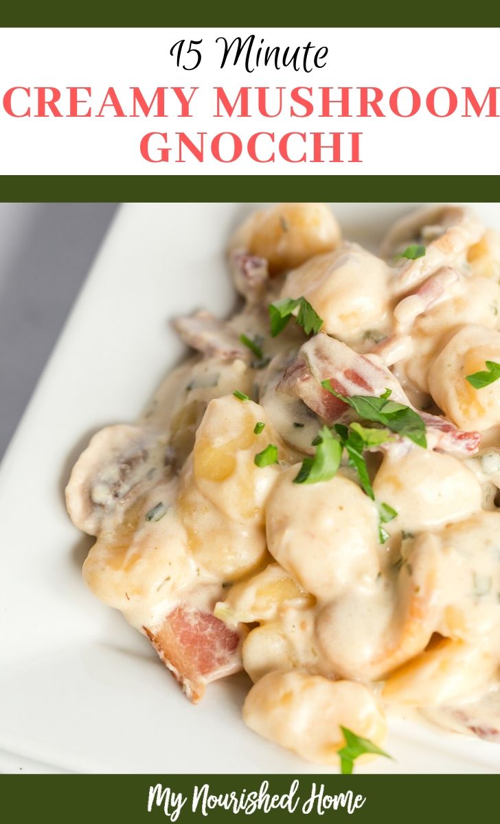 Gnocchi with a creamy mushroom sauce