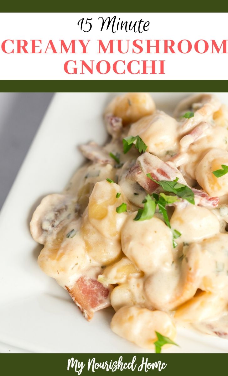 Gnocchi with a creamy mushroom sauce