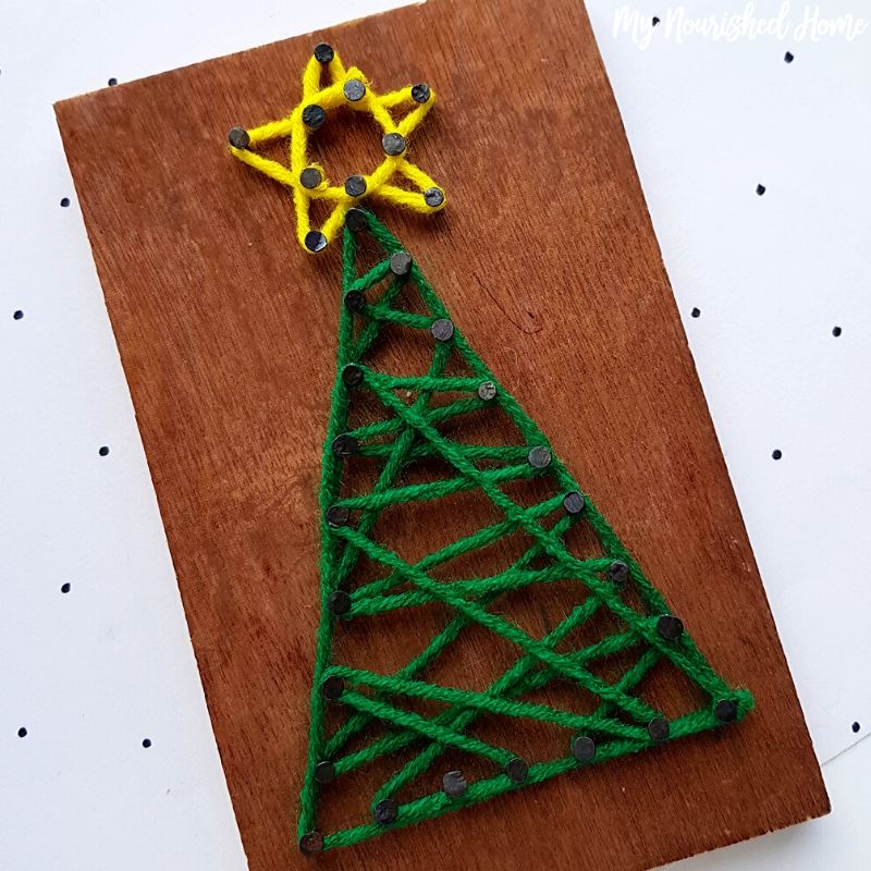 DIY String Art Christmas Tree with Wire - Girl, Just DIY!