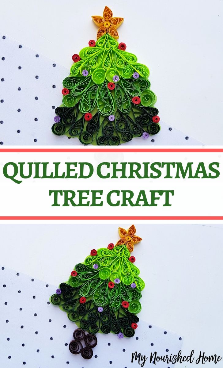 A fun beginner quilled Christmas tree