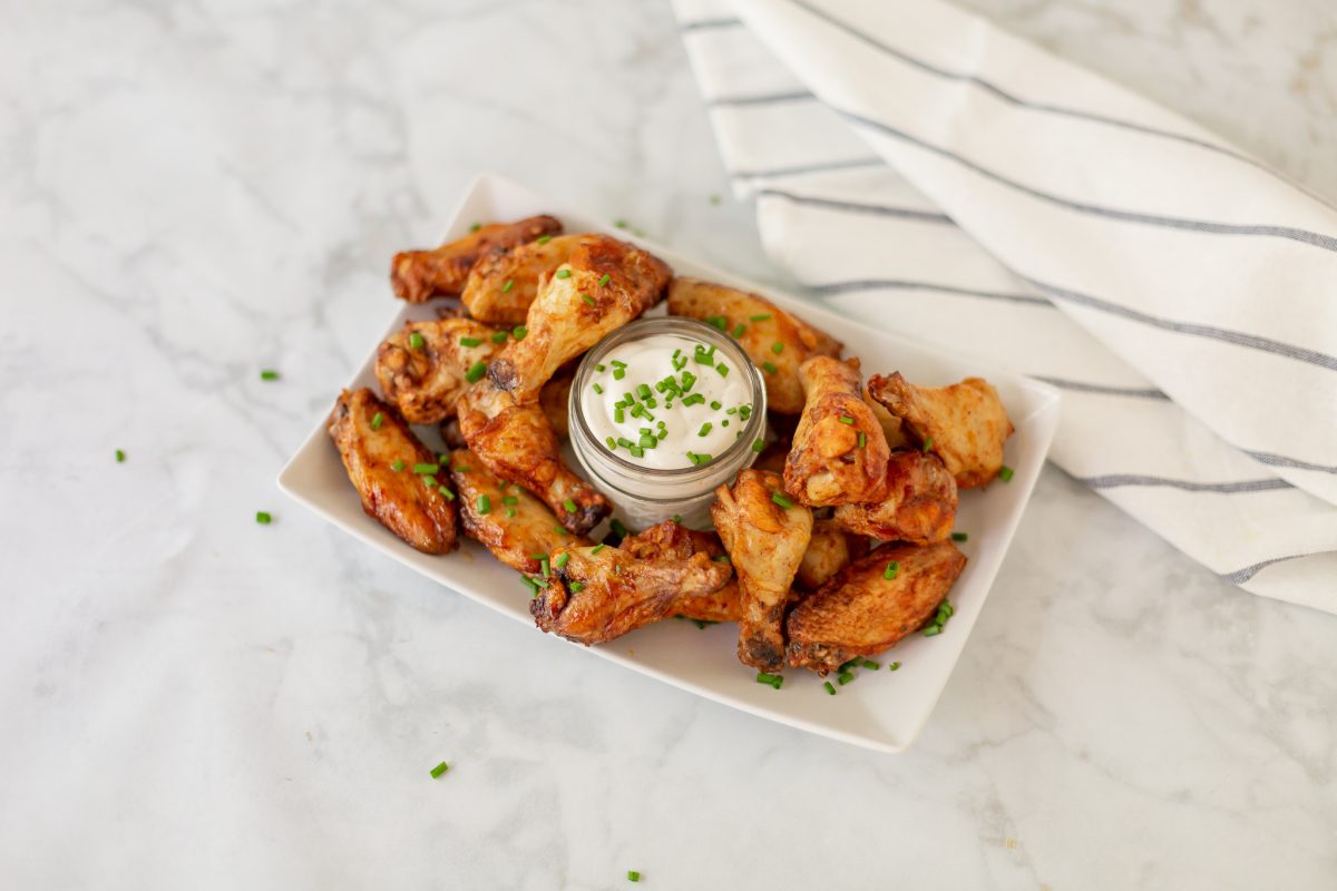 Frozen ranch chicken wings in air fryer (Tyson or other brand