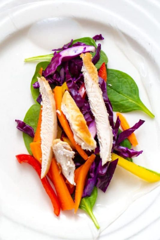 filling ingredients for chicken spring rolls