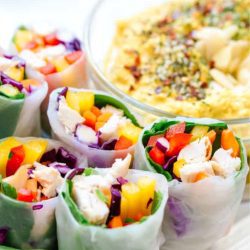 spring roll dipping sauce with chicken spring rolls