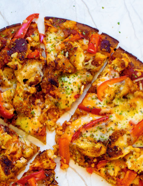 Thin Crust Parmesan Pizza with Chicken