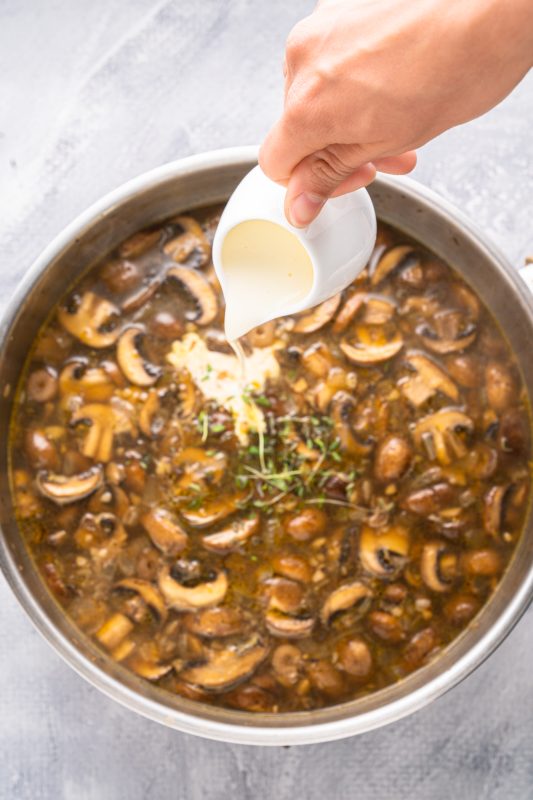 Preparing the best mushroom soup recipe 