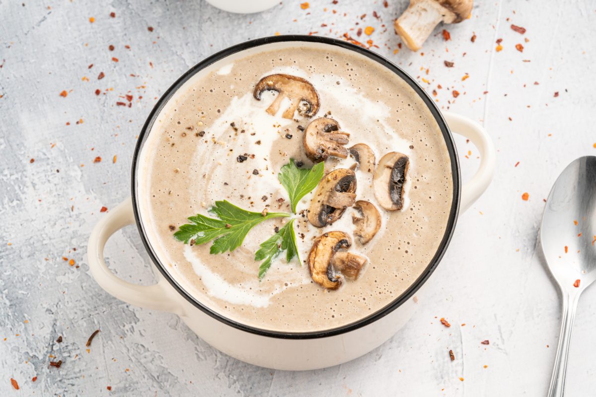 Finished Mushroom Soup Recipe 