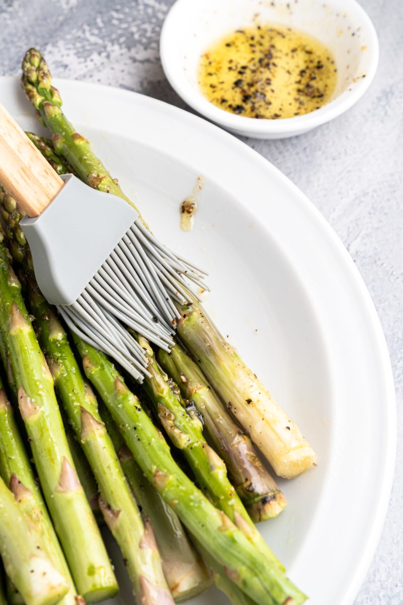 Butter on Air fried asparagus