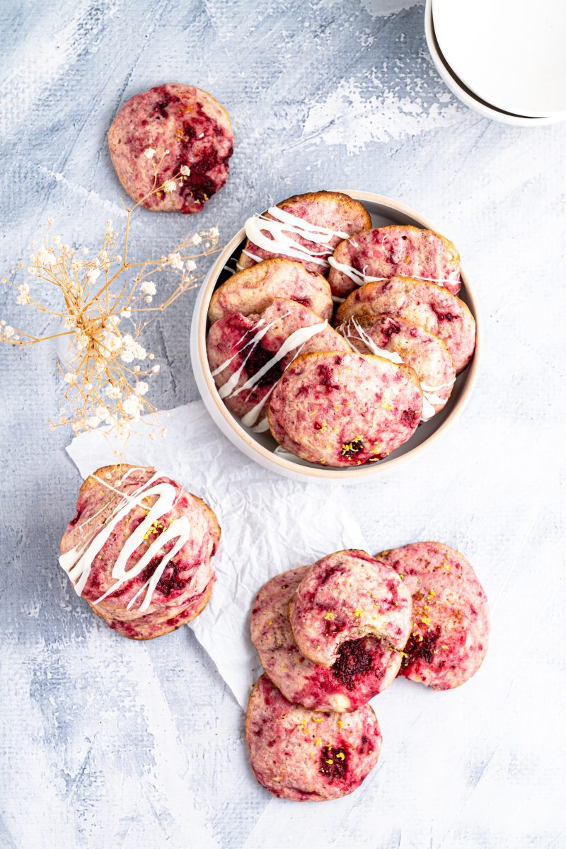 White Chocolate Raspberry Cookies
being presented 