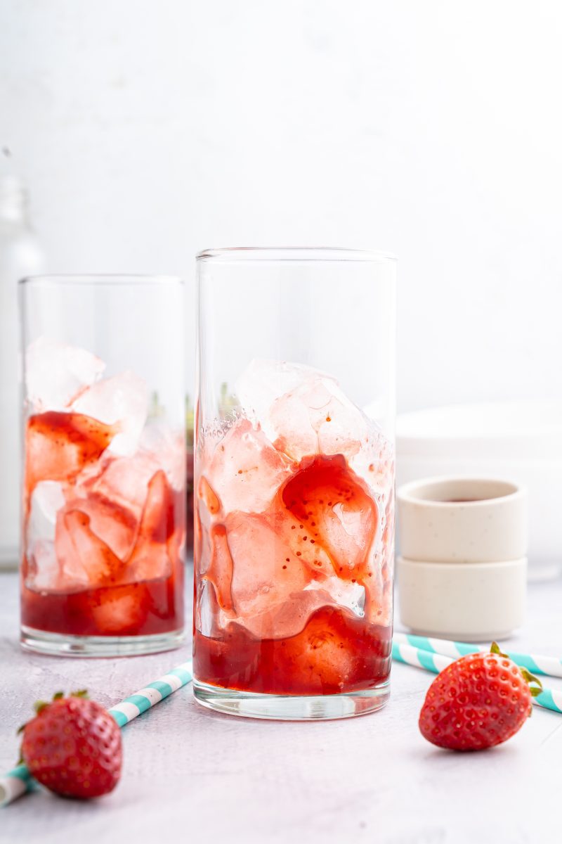 Italian Soda syrup in glasses