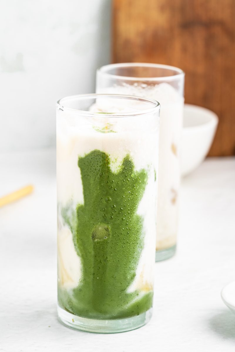 Starbucks Matcha Powder in an iced drink
