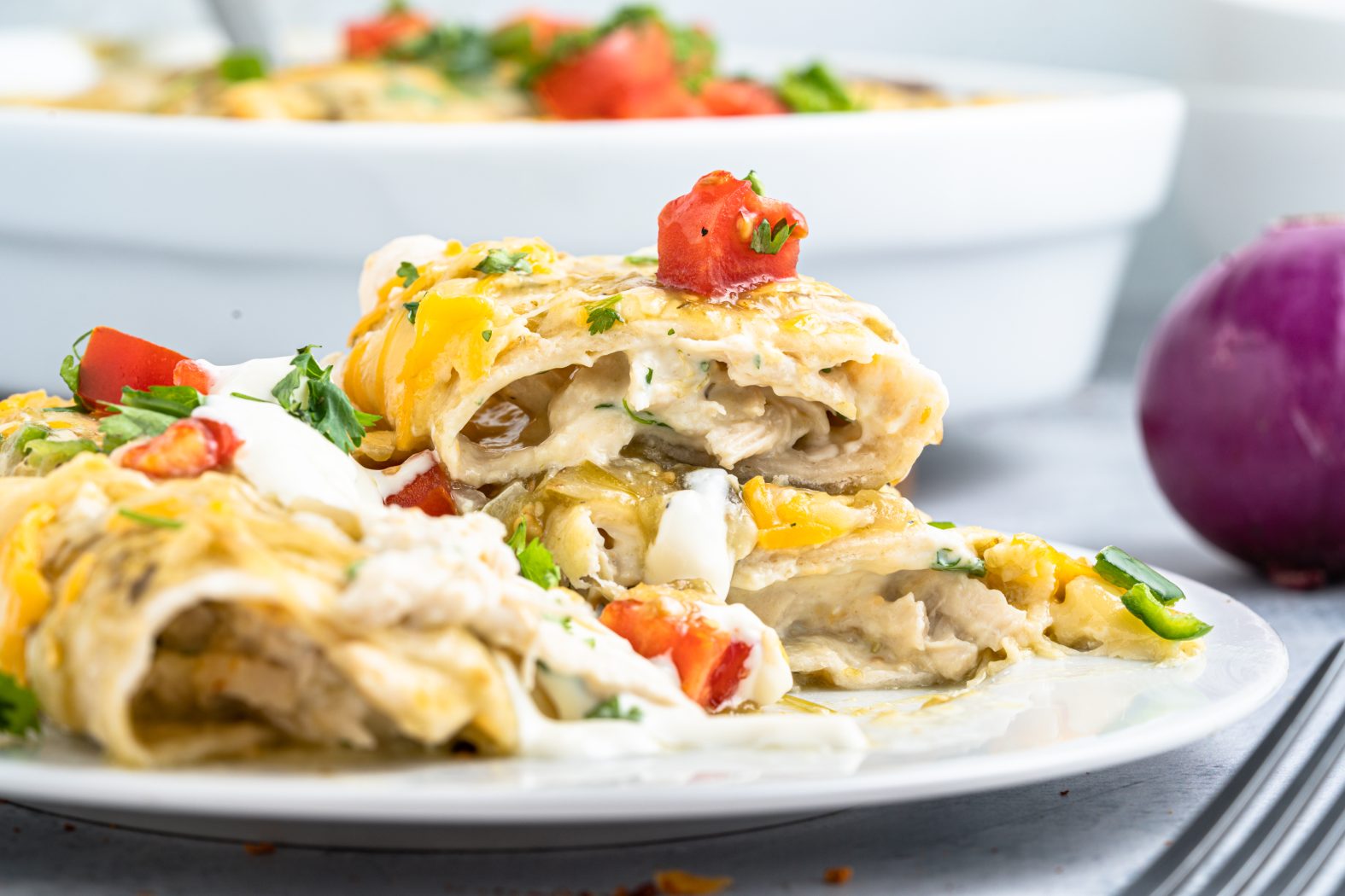  Chicken Enchiladas  on a plate