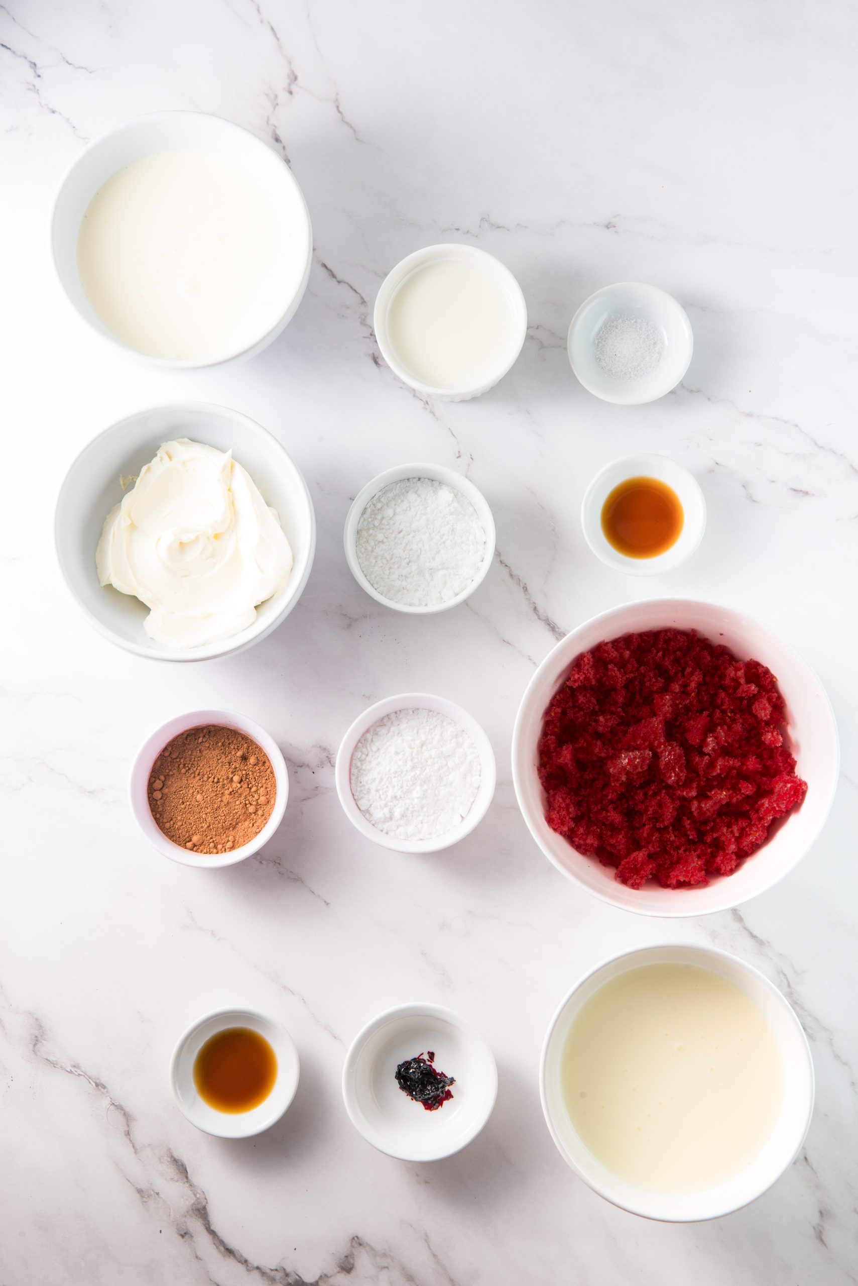 Ingredients to Red Velvet Ice Cream