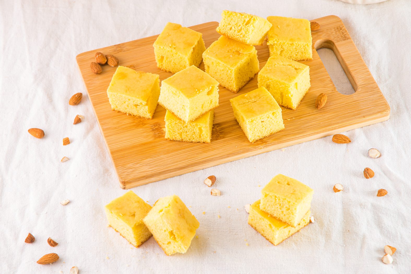 keto corn bread on a platter