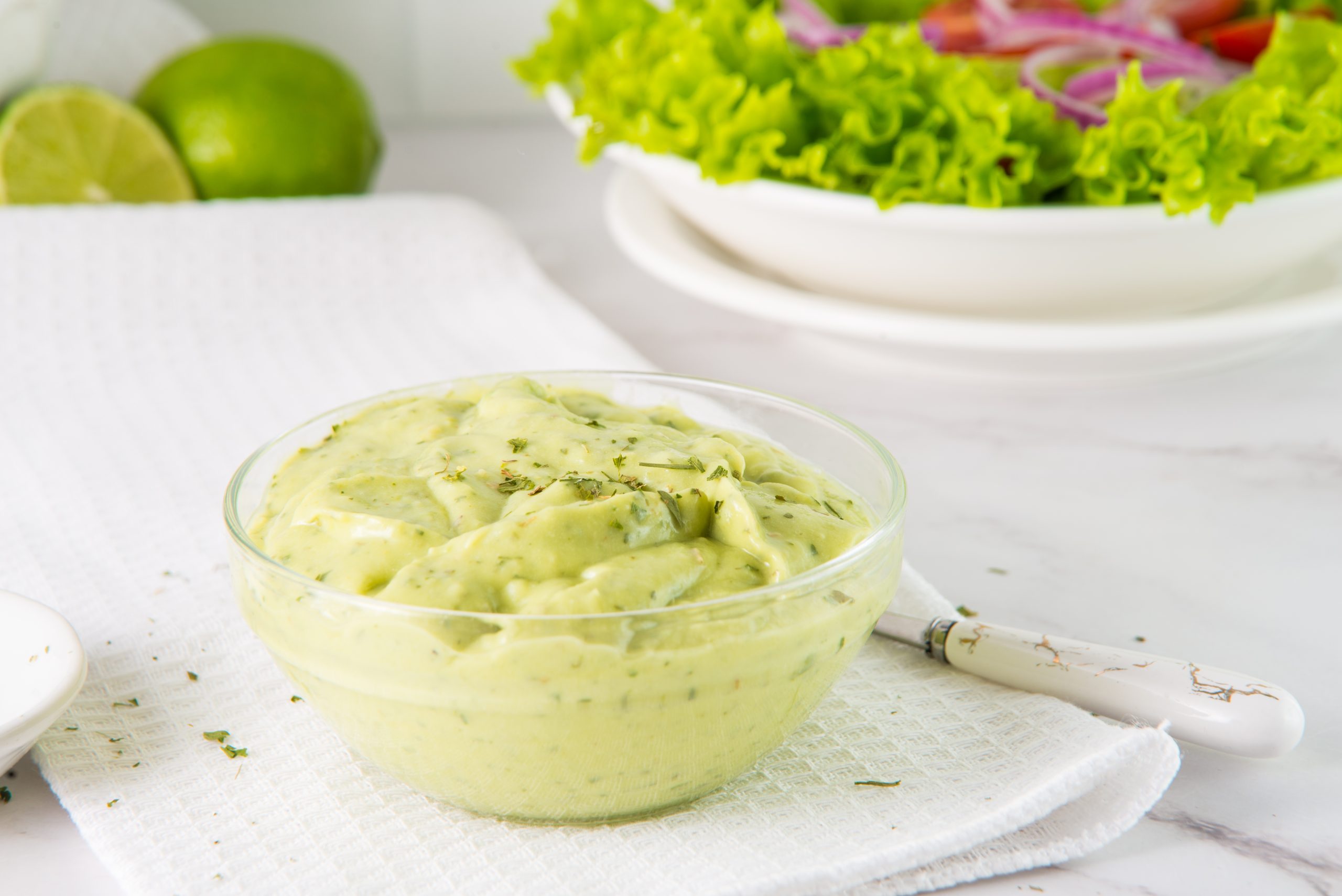 avocado lime ranch with salad