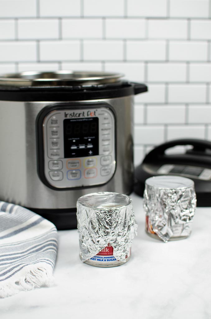 sweetened condensed milk covered with tin foil