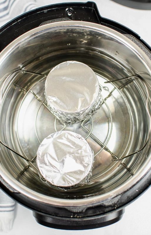 sweetened condensed covered with foil inside an instant pot