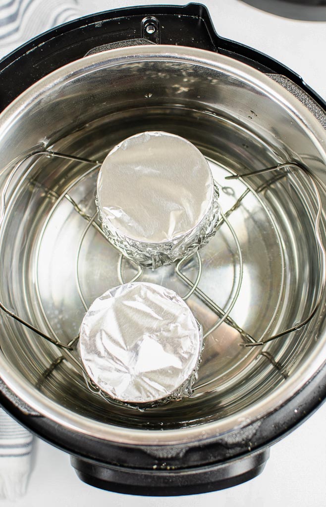 sweetened condensed covered with foil inside an instant pot