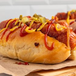 bacon wrapped hotdog