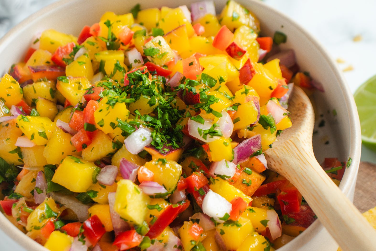 peach and mango salsa