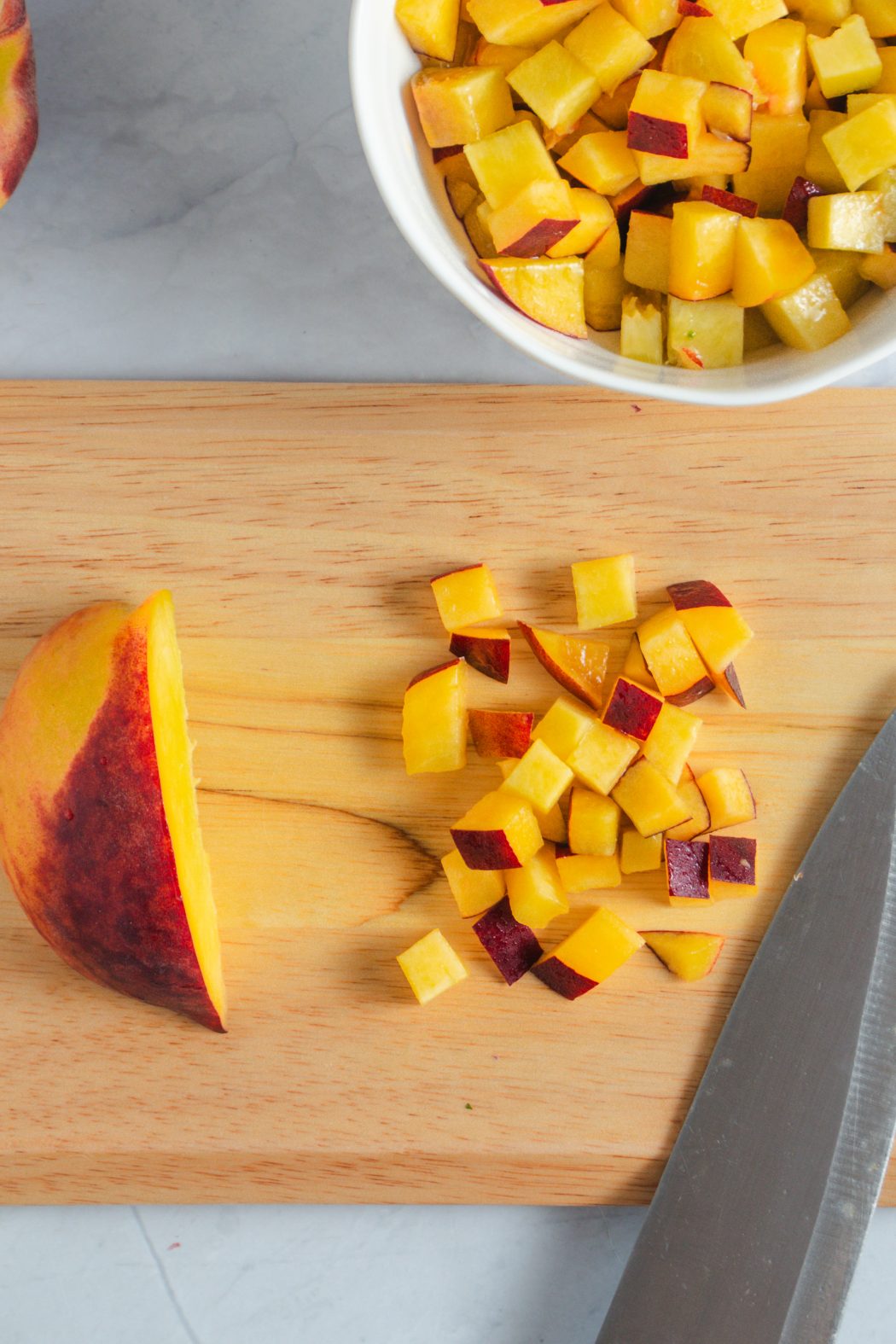diced peaches
